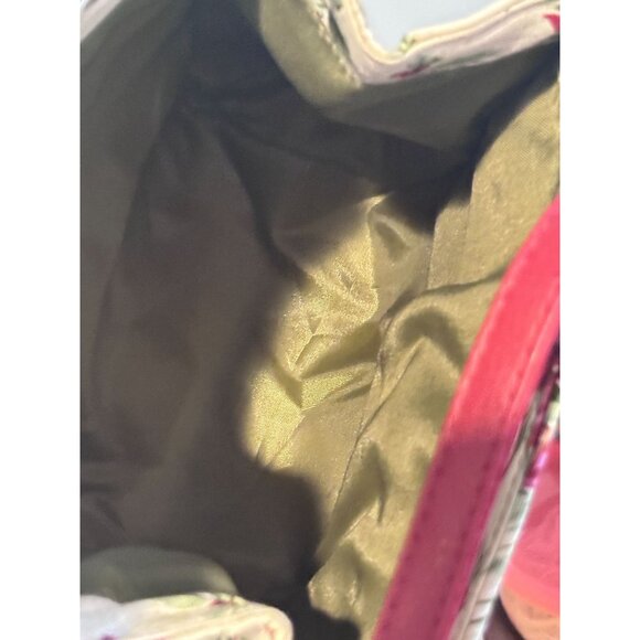 Longaberger Holiday Poinsettia Tote Bag Magnetic Handle Snap Closure Bow Accent - Picture 8 of 10